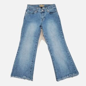 Vintage Tommy Hilfiger Raw Hem Wide Leg Blue Jeans